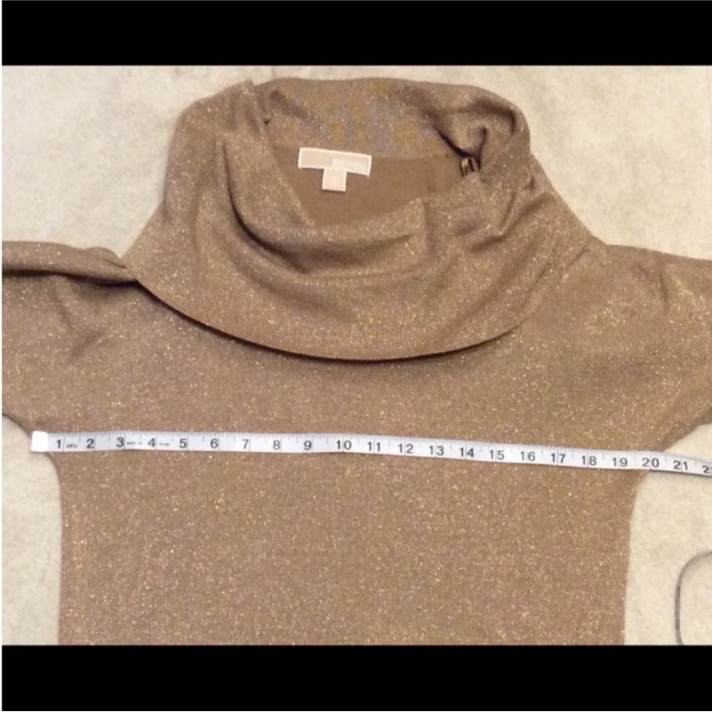 MICHAEL Michael Kors Elegant GOLD GLITTER Sweater Size MEDIUM - Picture 8 of 11